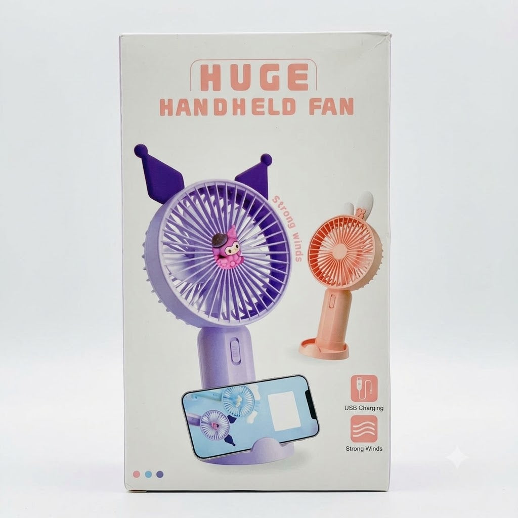 USB Rechargeable Handheld Fan with Phone Stand
