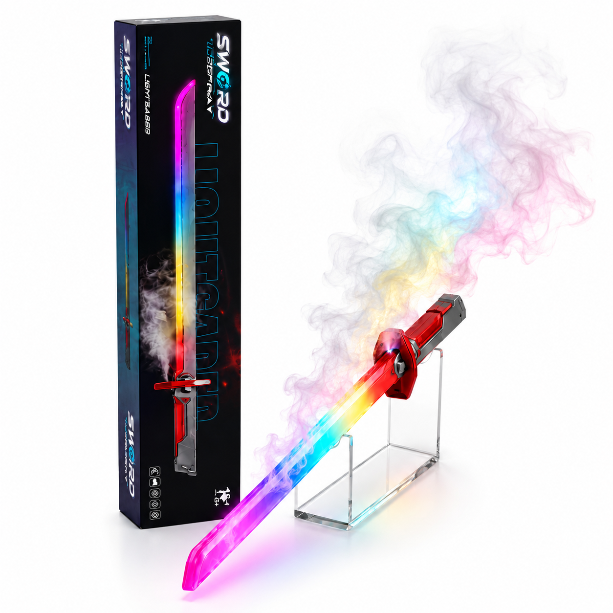 RGB LED Light Sword – Smoke Spray, Sound & Rechargeable