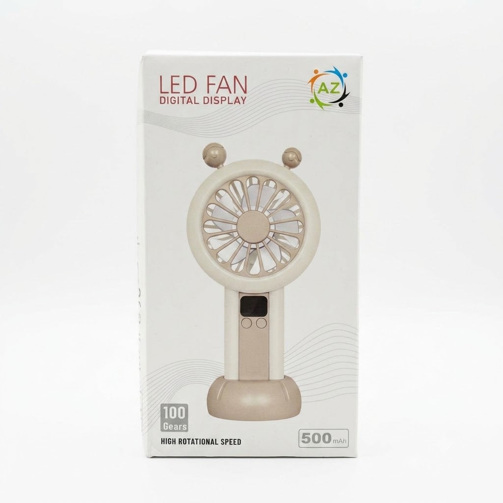 Digital Display Rechargeable Fan – 100 Speed