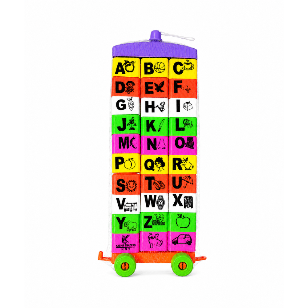 ABC Alphabet Learning Blocks Trolley for Kids (26 Letters)