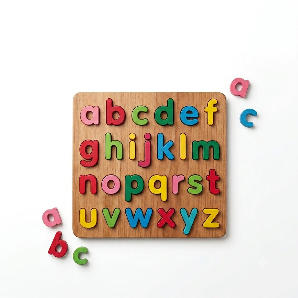 Wooden Alphabet Puzzle Board – ABC Learning Educational Toy for Kids