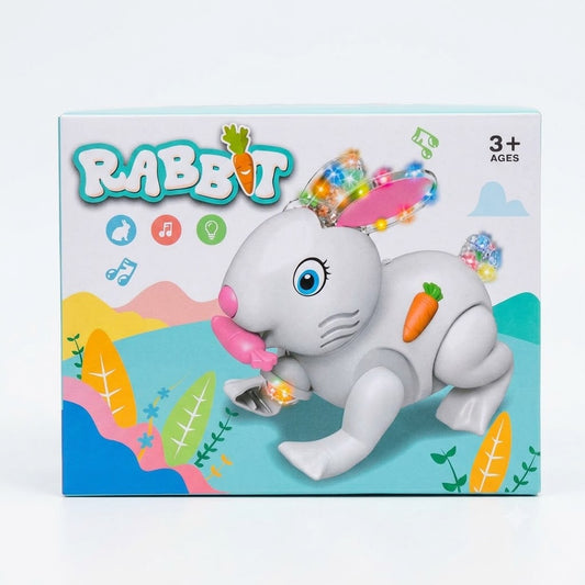 Musical Crawling Rabbit Toy with LED Lights for Kids