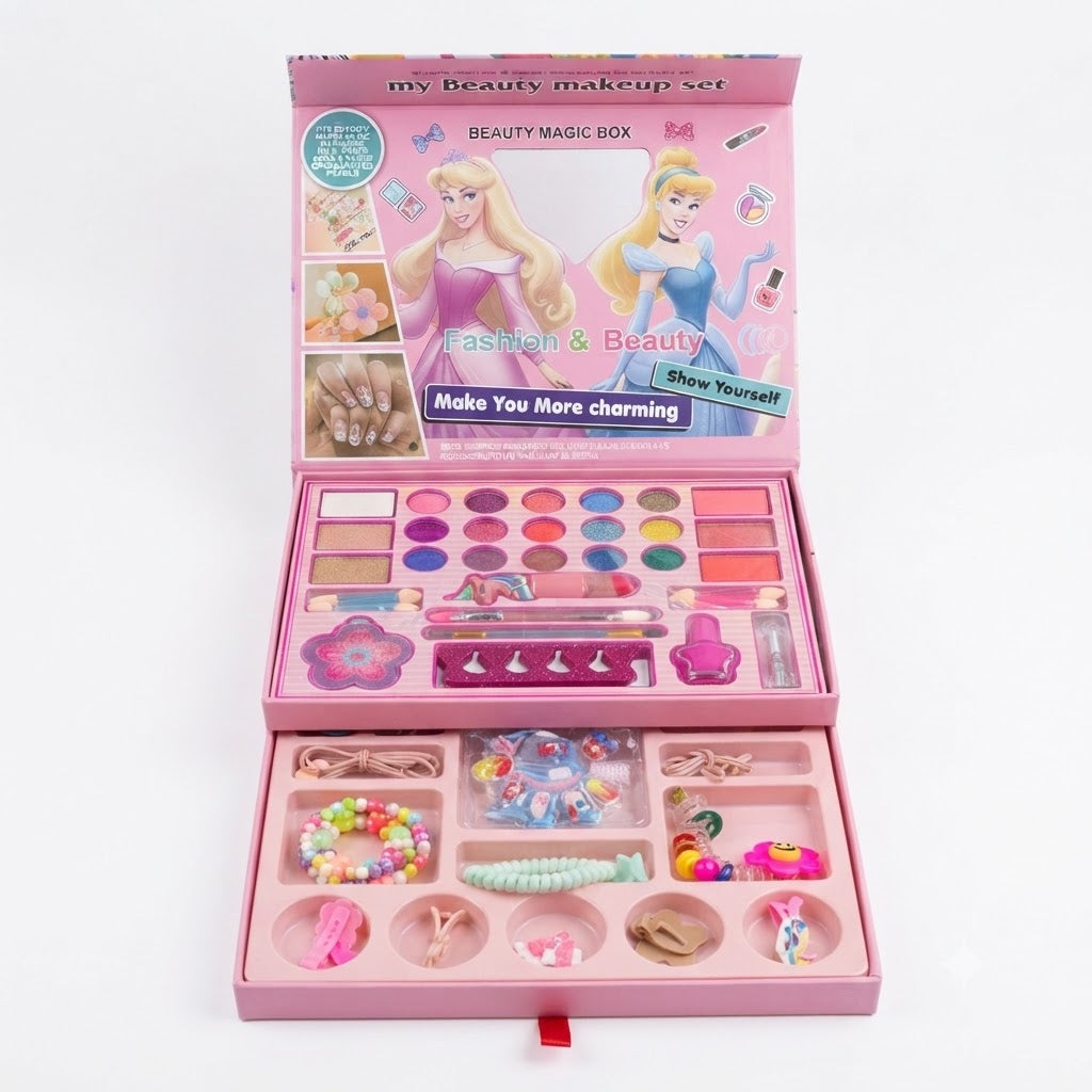 Kids Beauty Makeup Set with Accessories – Pretend Play Fashion & Beauty Kit for Girls