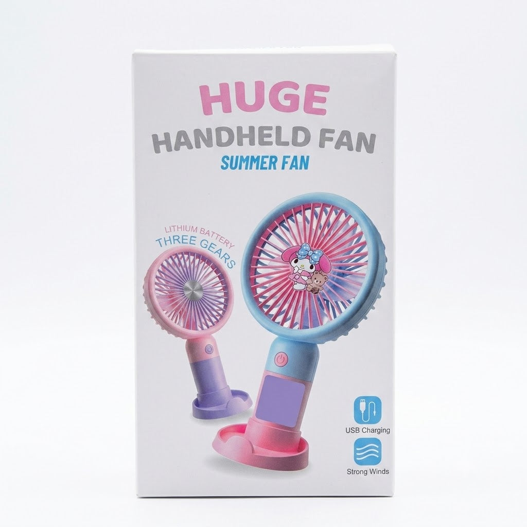 Cute Rechargeable Handheld Fan – USB Portable Mini Fan